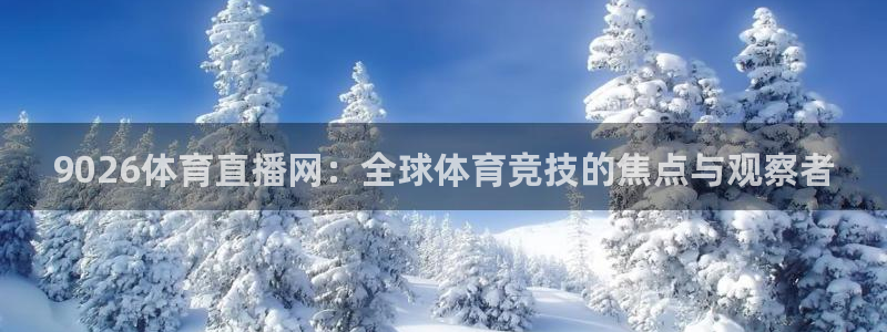 9026体育直播网：全球体育竞技的焦点与观察者